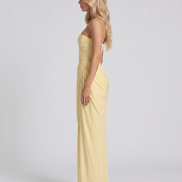 Cyrana Drapierte Bandeau-Maxikleid