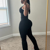 Ribbed Contrast Tank & Flare Set