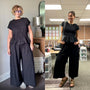 Smocked Peplum Wide-Leg Jumpsuit