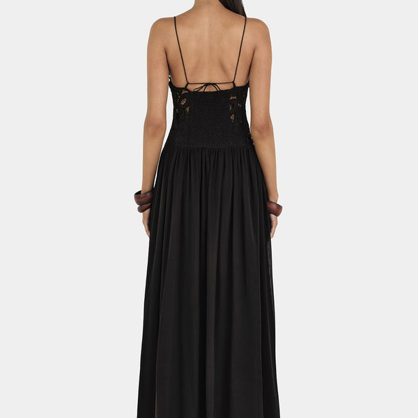Robe longue en dentelle fleurie Florence