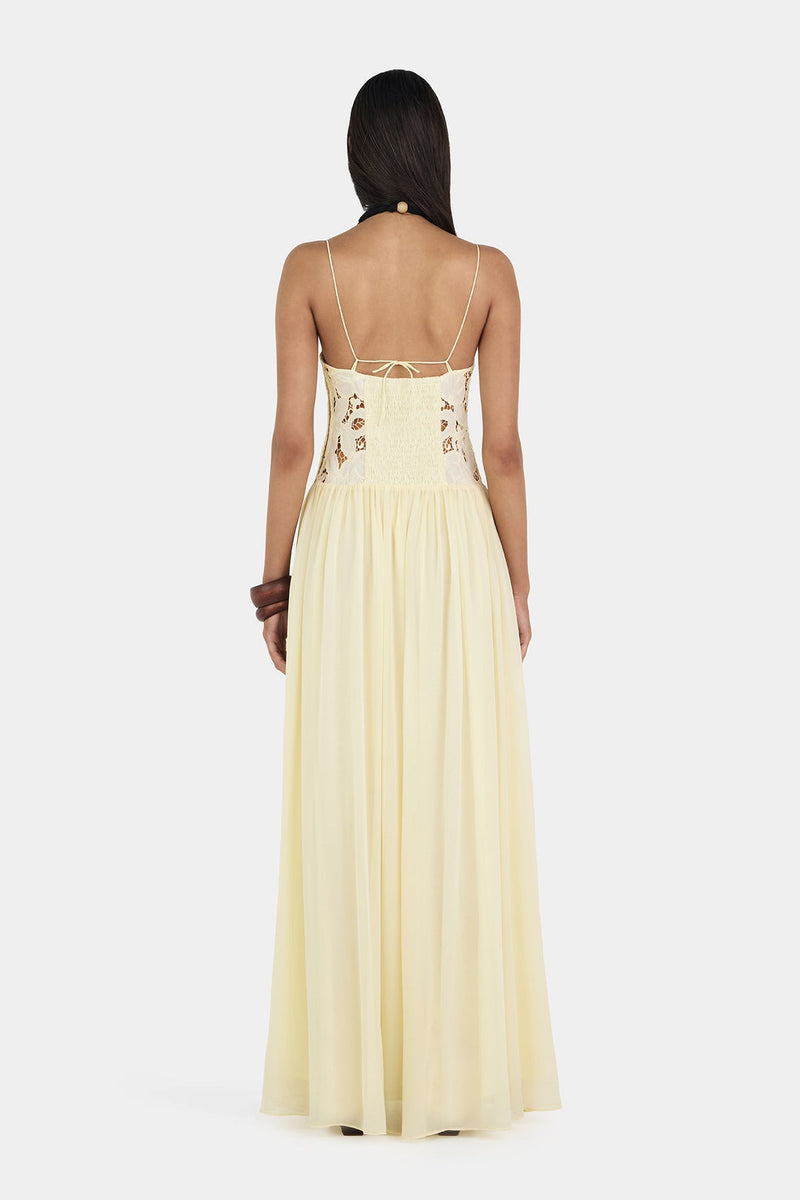 Robe longue en dentelle fleurie Florence