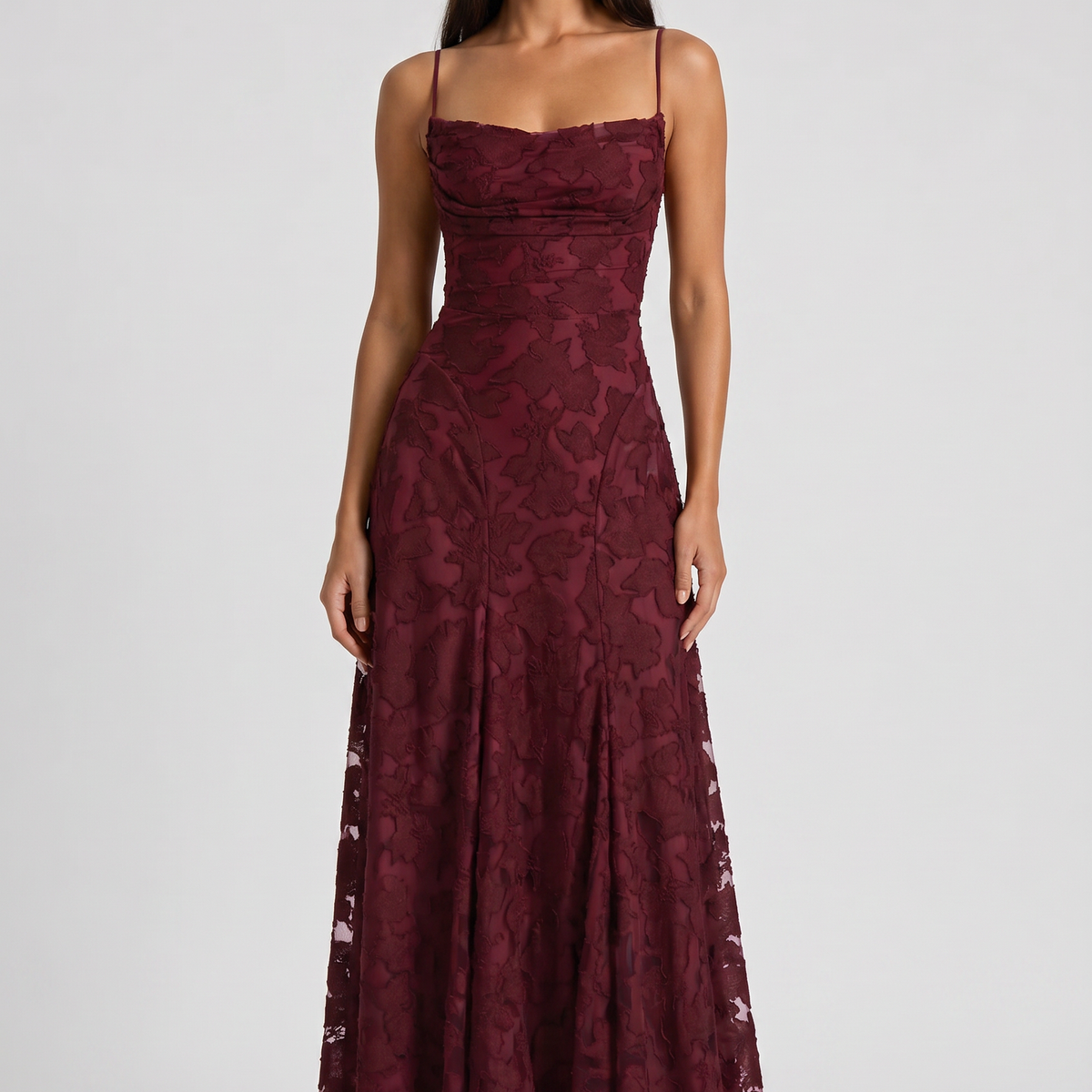 Louise Godet Lace-Up Maxi Dress