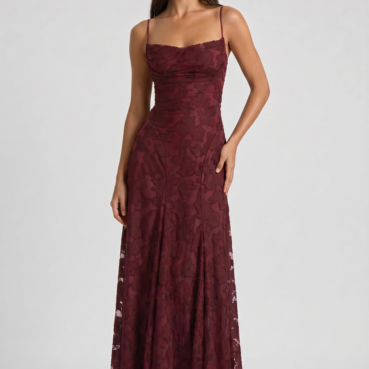 Louise Godet Lace-Up Maxi Dress