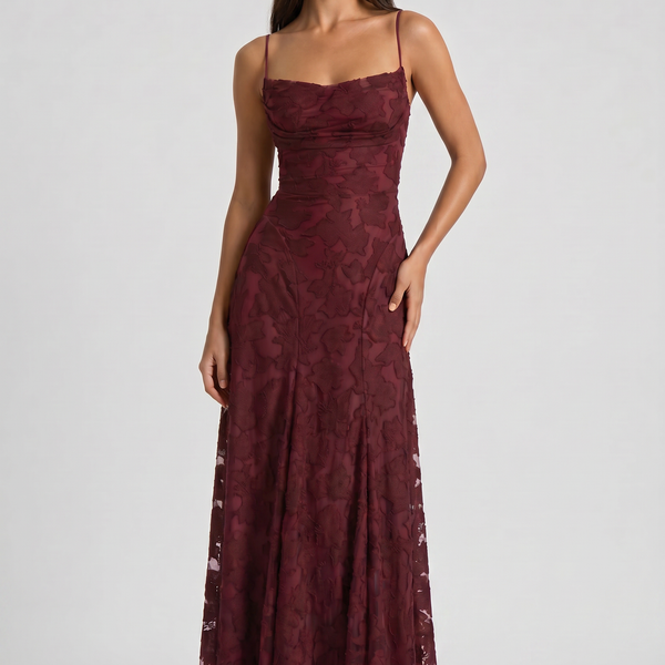Louise Godet Lace-Up Maxi Dress
