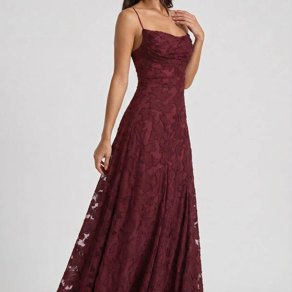Louise Godet Schnür-Maxikleid
