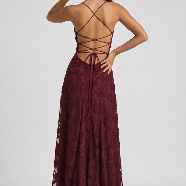 Louise Godet Lace-Up Maxi Dress