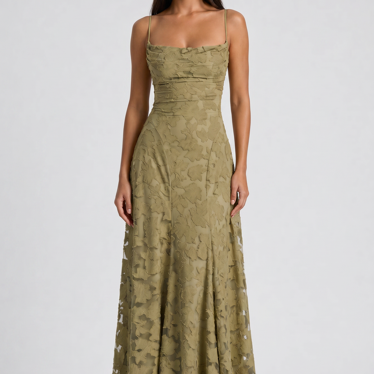 Louise Godet Lace-Up Maxi Dress