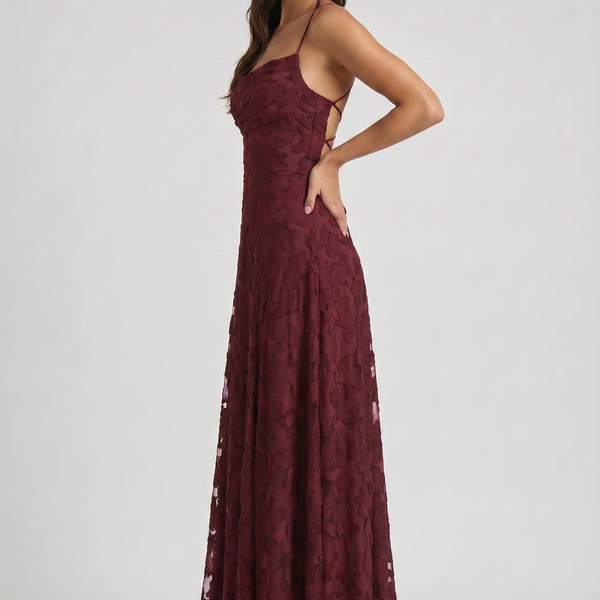Louise Godet Lace-Up Maxi Dress
