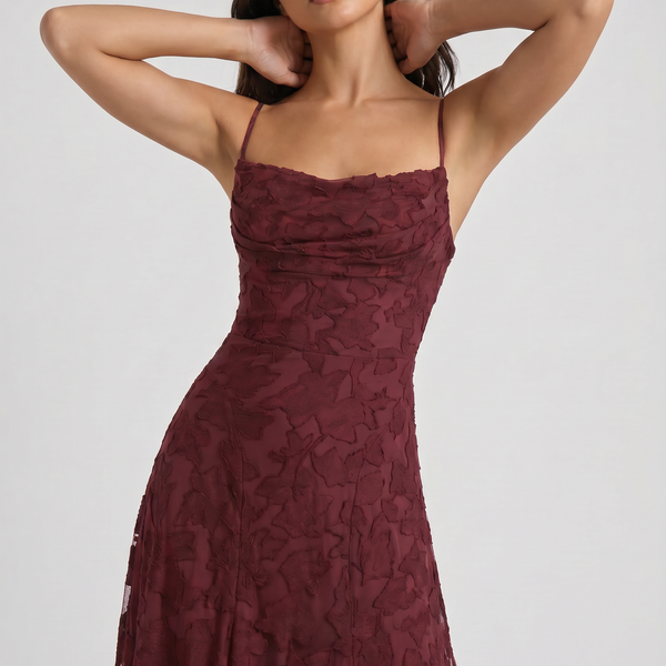 Louise Godet Schnür-Maxikleid
