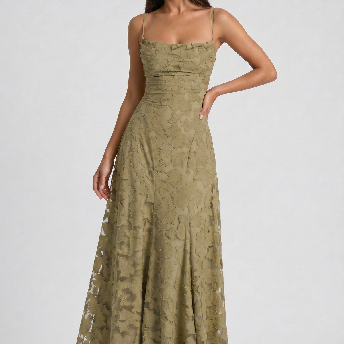 Louise Godet Lace-Up Maxi Dress