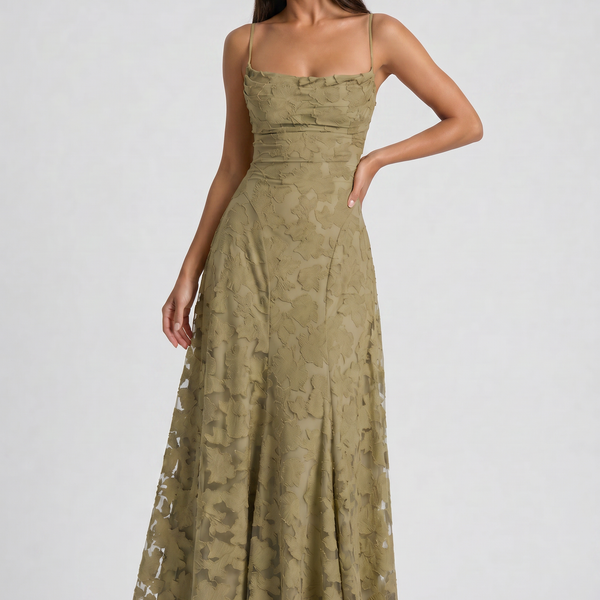 Louise Godet Lace-Up Maxi Dress