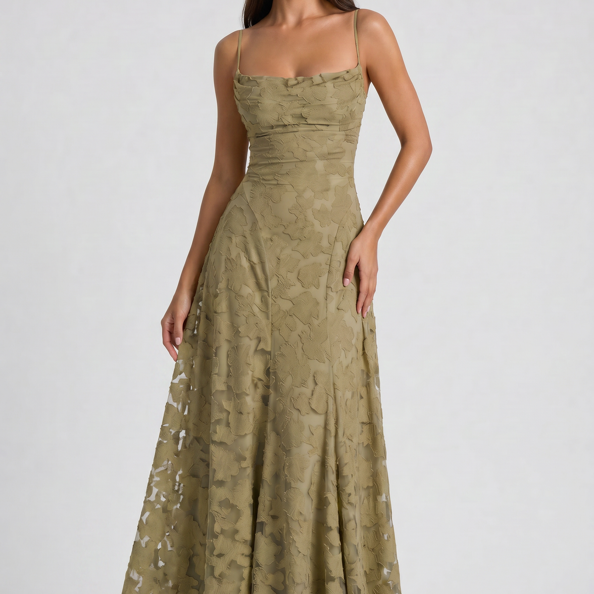 Louise Godet Lace-Up Maxi Dress