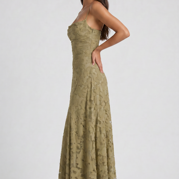Louise Godet Lace-Up Maxi Dress