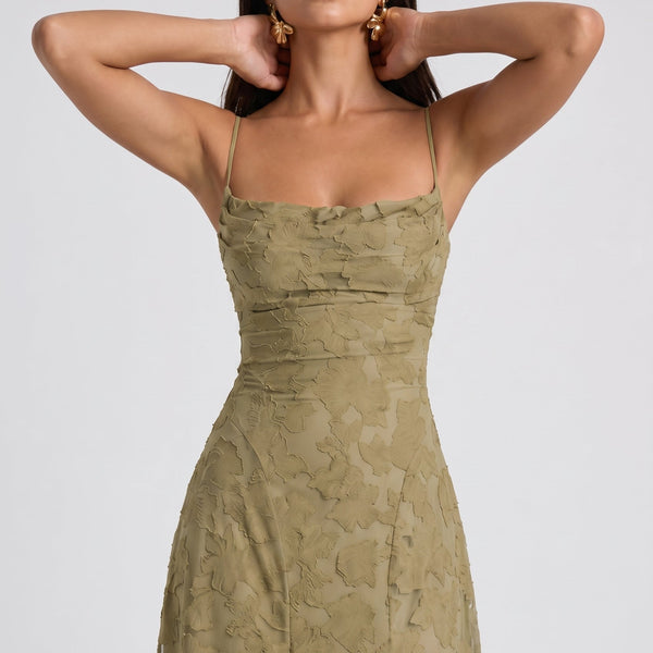 Louise Godet Lace-Up Maxi Dress