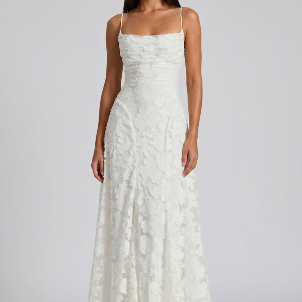 Louise Godet Lace-Up Maxi Dress