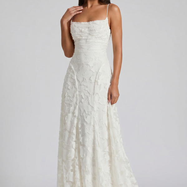 Louise Godet Lace-Up Maxi Dress