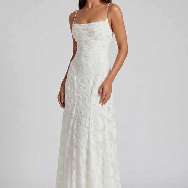 Louise Godet Lace-Up Maxi Dress