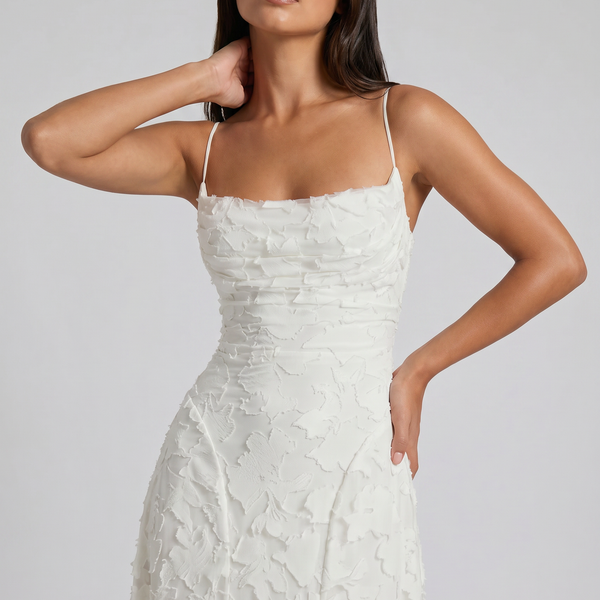 Louise Godet Lace-Up Maxi Dress