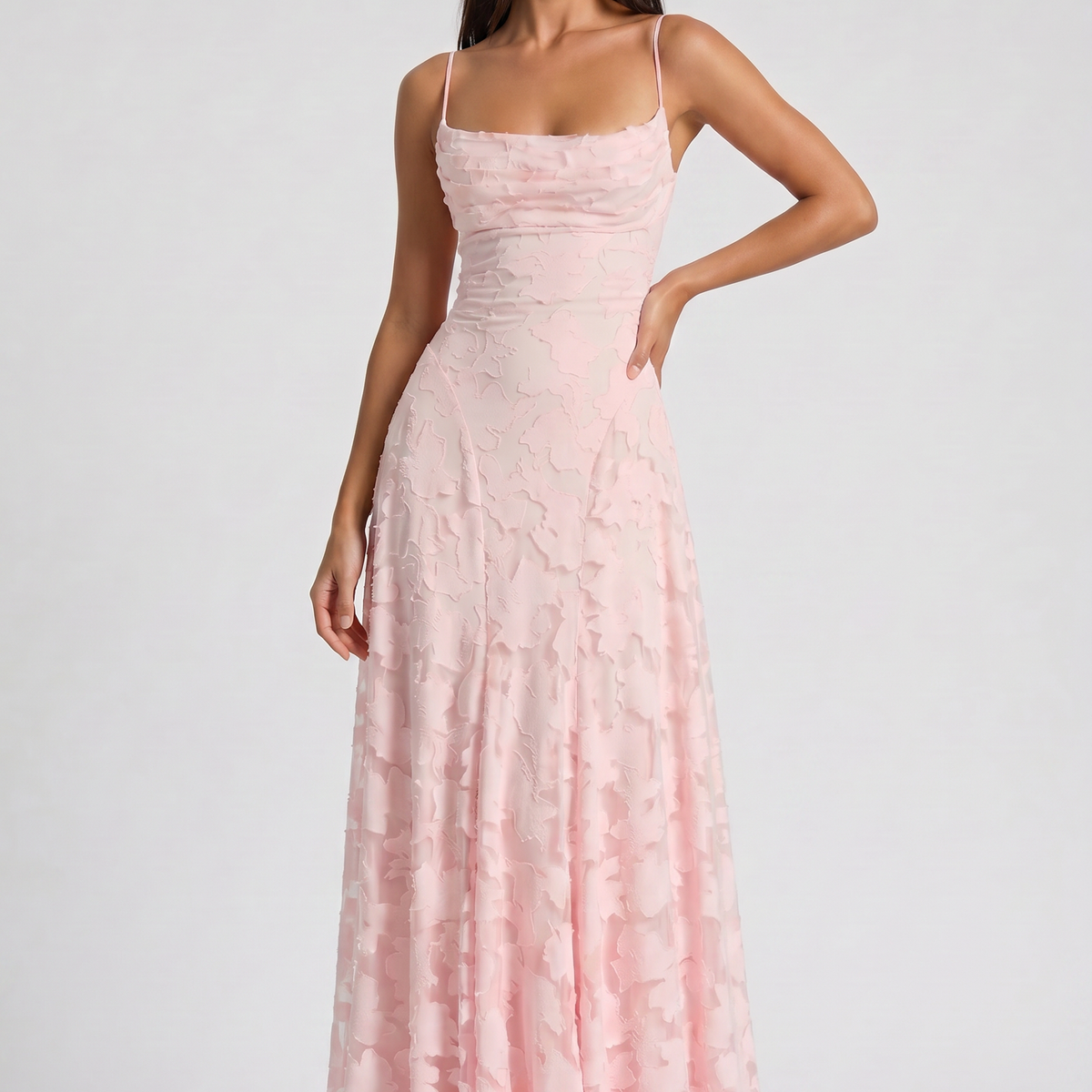 Louise Godet Lace-Up Maxi Dress