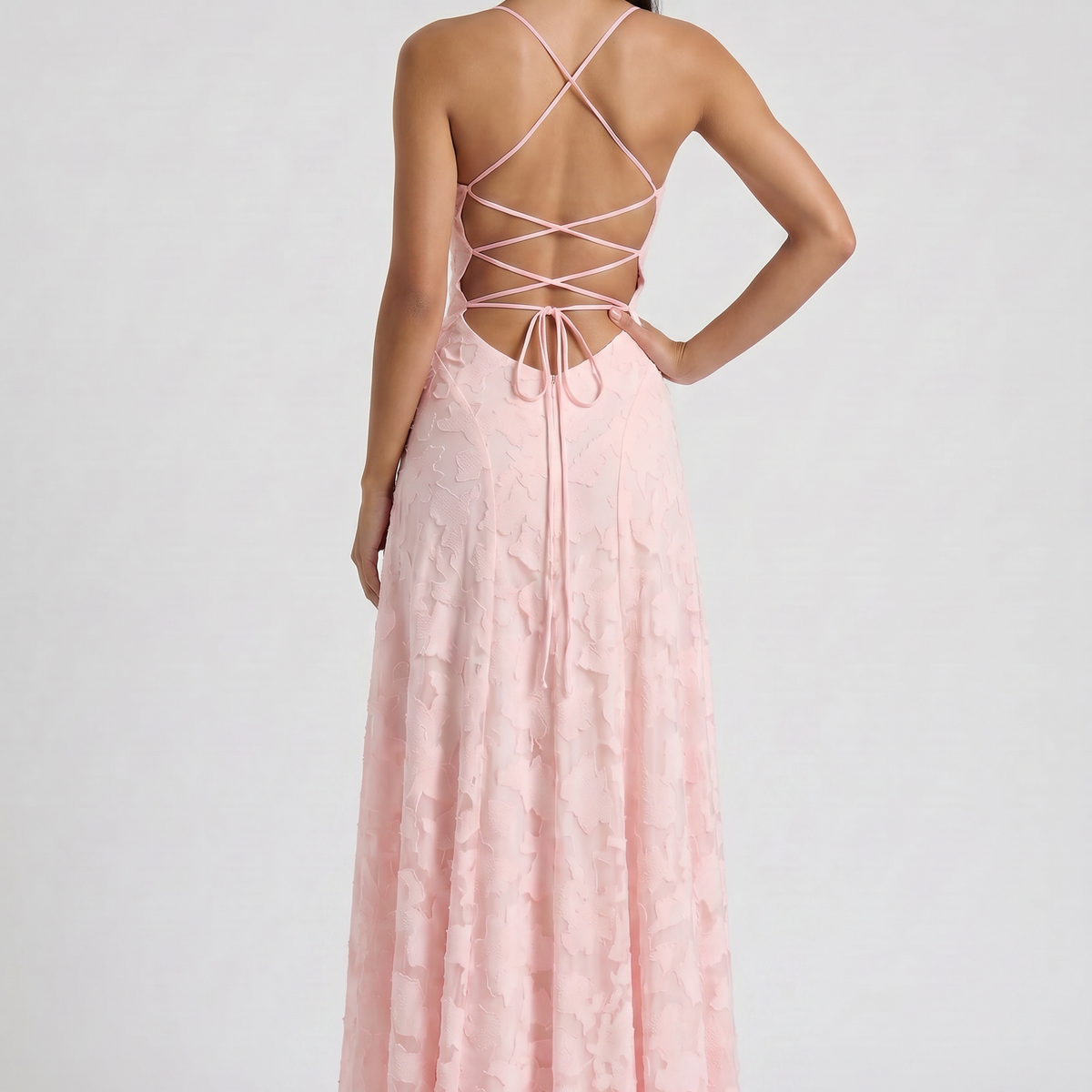 Louise Godet Lace-Up Maxi Dress