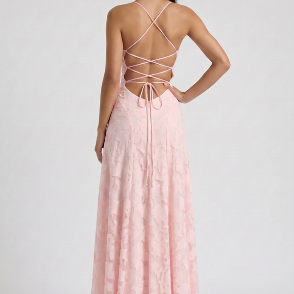 Louise Godet Lace-Up Maxi Dress