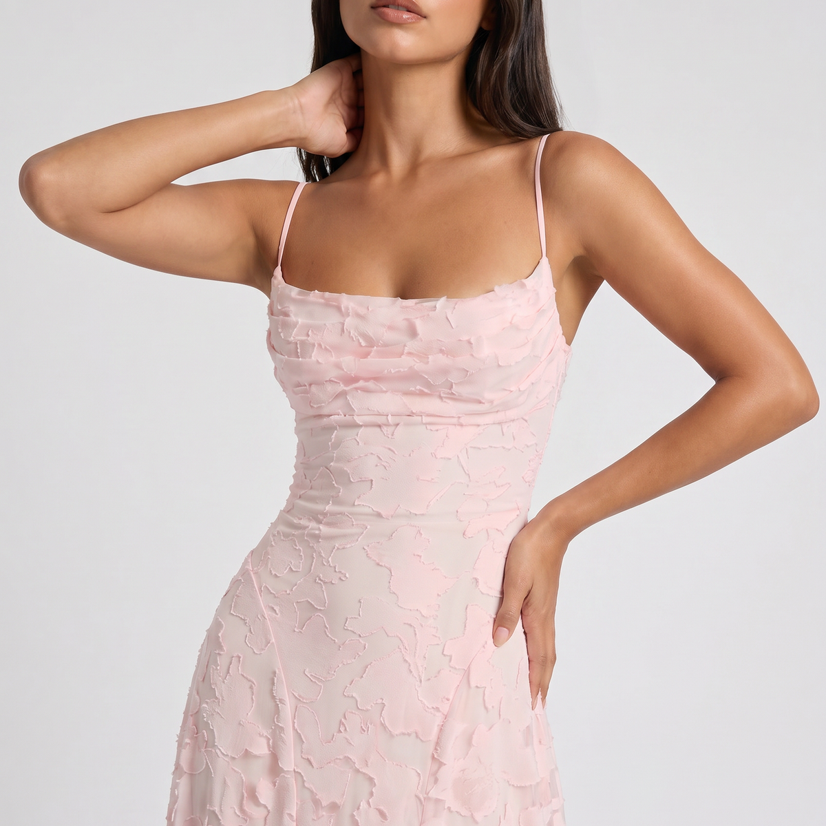Louise Godet Lace-Up Maxi Dress