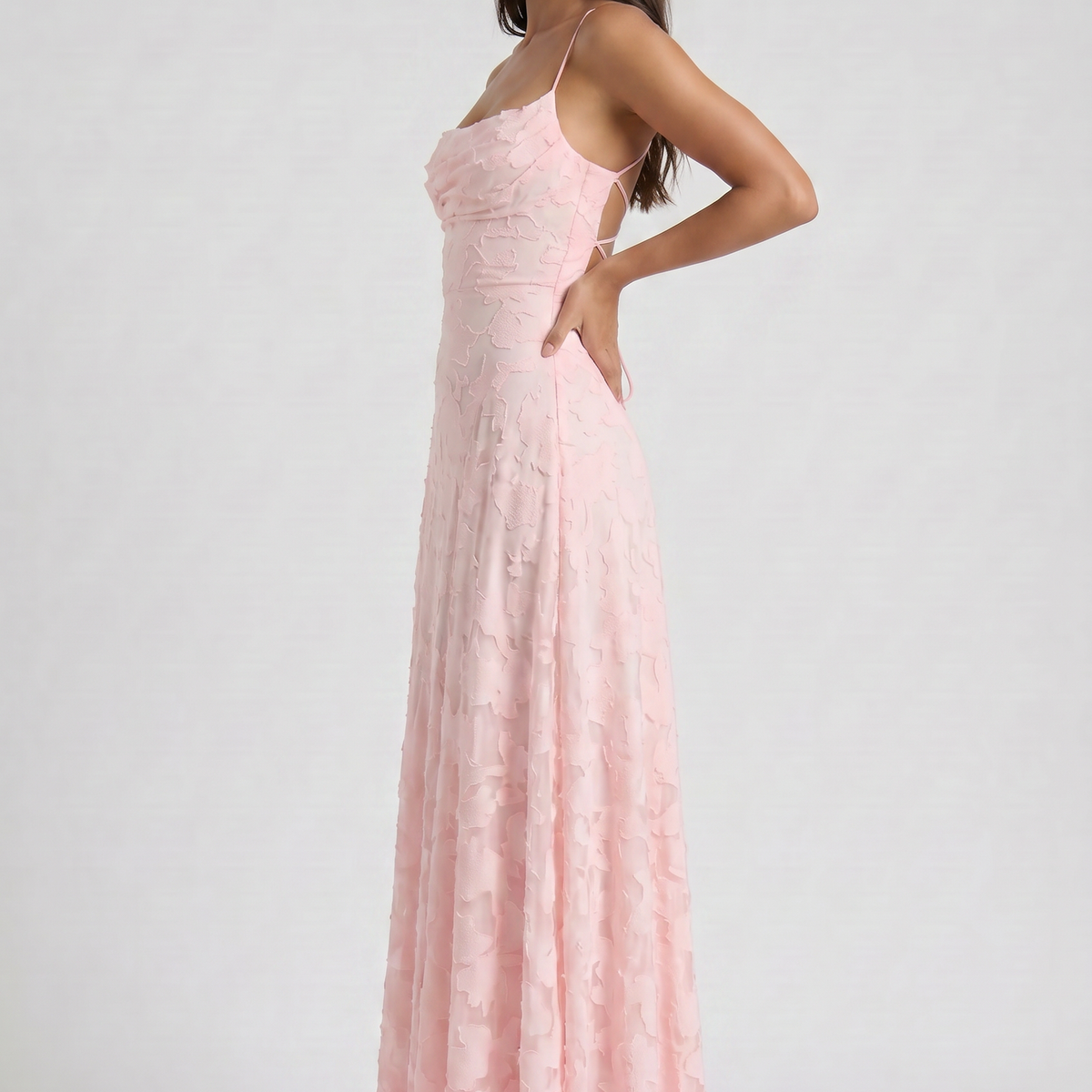 Louise Godet Lace-Up Maxi Dress