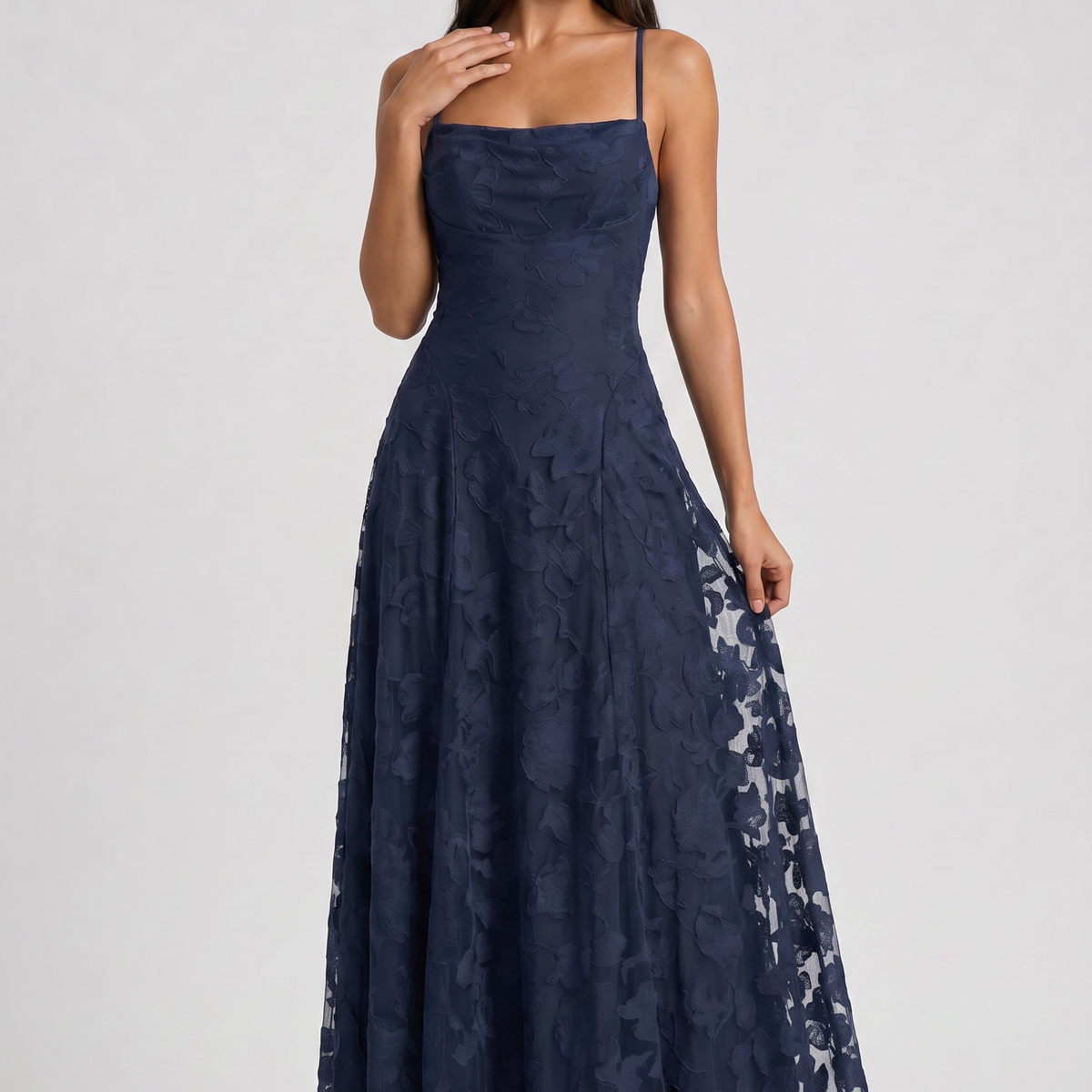 Louise Godet Lace-Up Maxi Dress