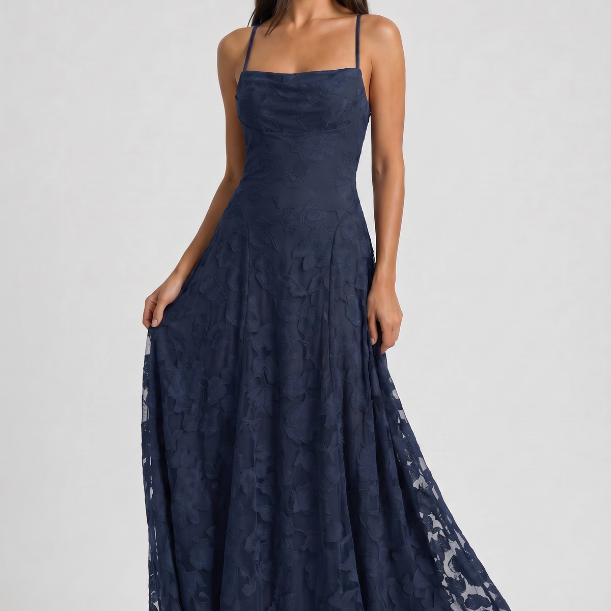 Louise Godet Lace-Up Maxi Dress