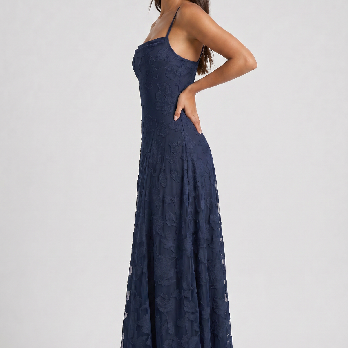 Louise Godet Lace-Up Maxi Dress