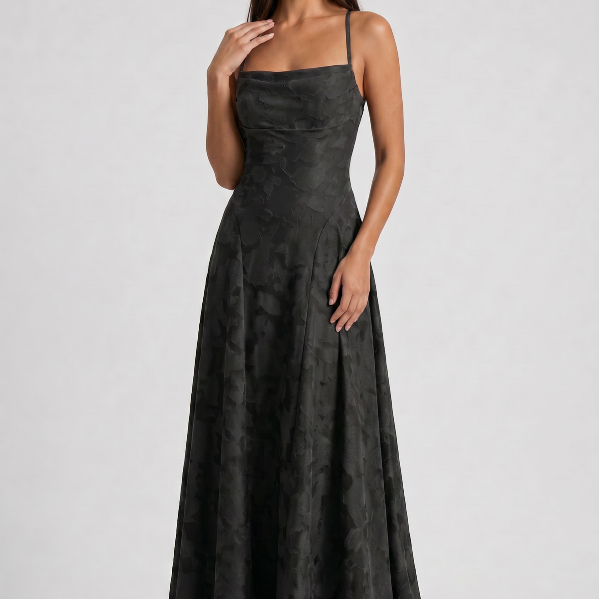 Louise Godet Lace-Up Maxi Dress