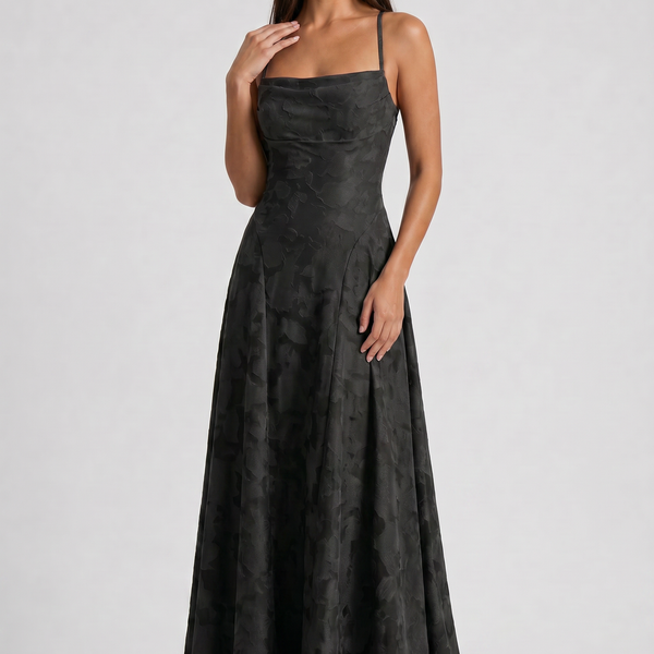 Louise Godet Lace-Up Maxi Dress