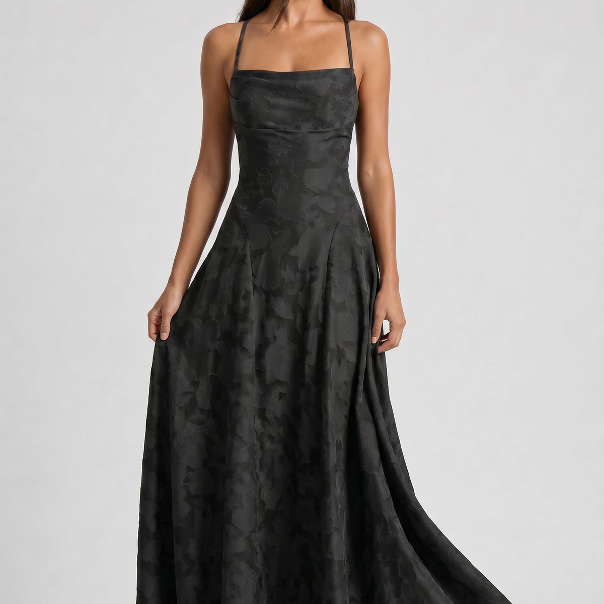 Louise Godet Lace-Up Maxi Dress