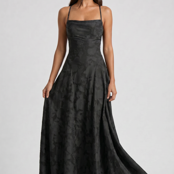 Louise Godet Lace-Up Maxi Dress