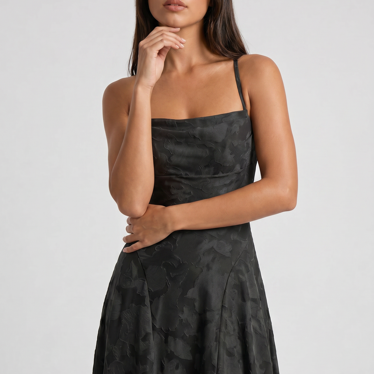 Louise Godet Lace-Up Maxi Dress