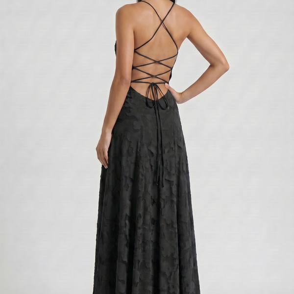Louise Godet Lace-Up Maxi Dress