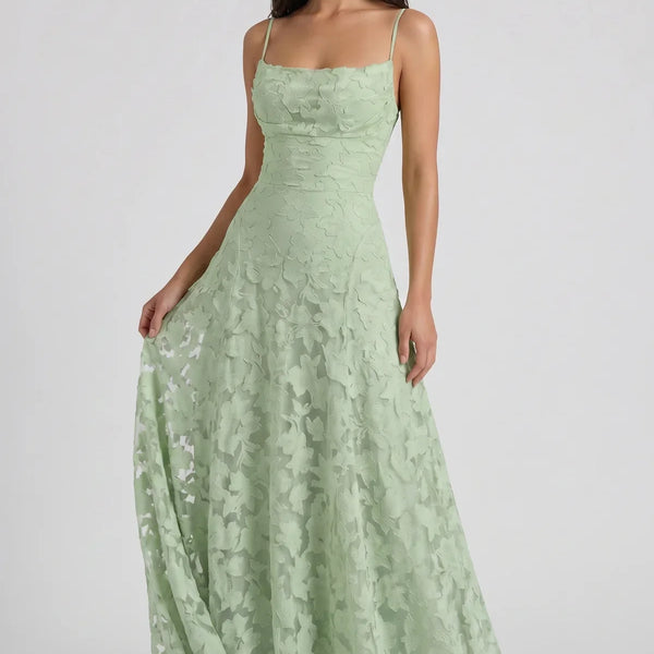 Louise Godet Lace-Up Maxi Dress