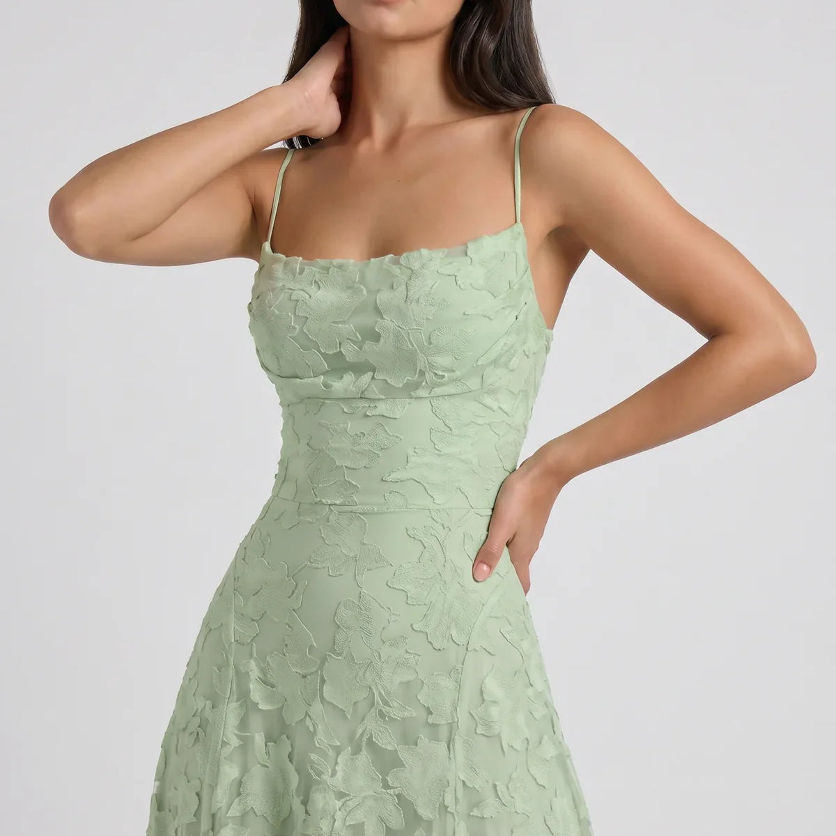 Louise Godet Lace-Up Maxi Dress
