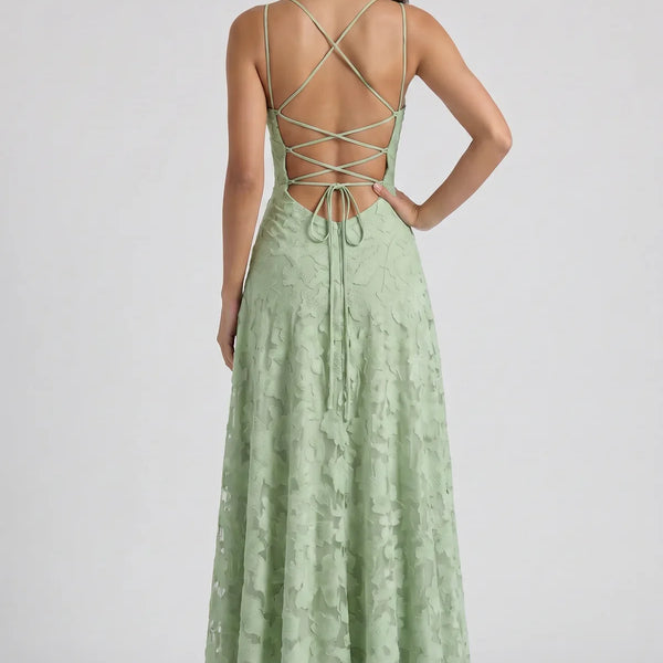 Louise Godet Lace-Up Maxi Dress