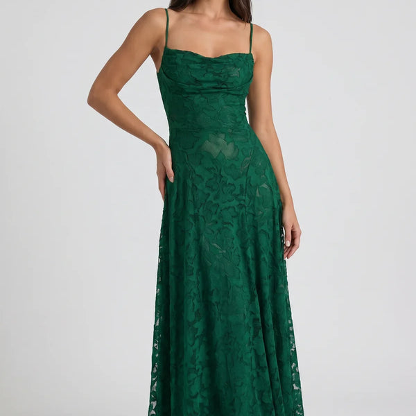 Louise Godet Lace-Up Maxi Dress