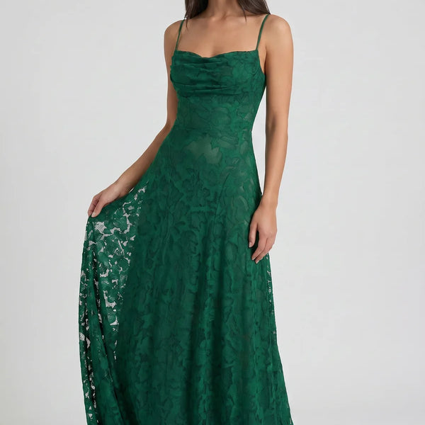 Louise Godet Lace-Up Maxi Dress