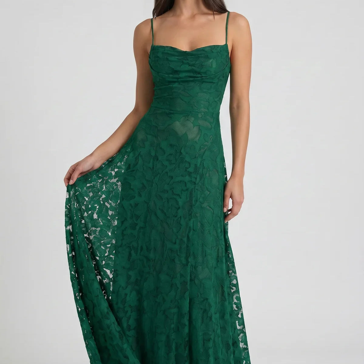 Louise Godet Lace-Up Maxi Dress