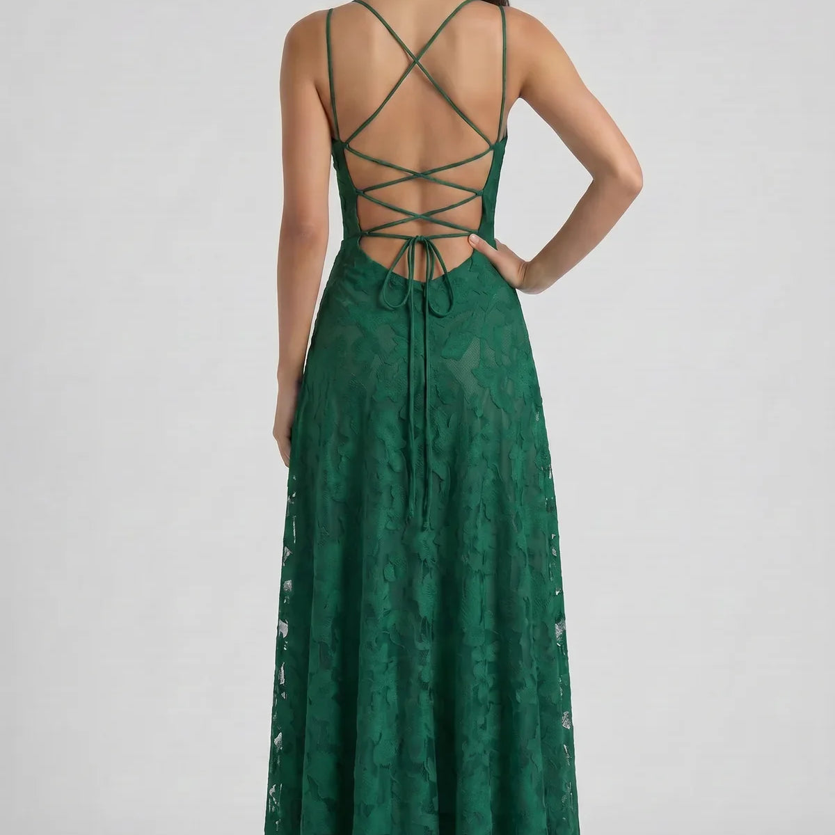 Louise Godet Lace-Up Maxi Dress