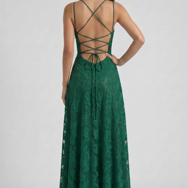 Louise Godet Lace-Up Maxi Dress