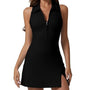 Zip-Front Collared Tennis Dress
