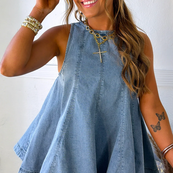 Georgia Denim Set — Top + Shorts Offered