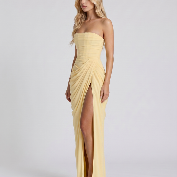 Cyrana Drapierte Bandeau-Maxikleid
