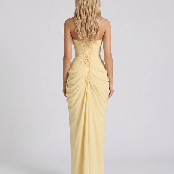 Cyrana Drapierte Bandeau-Maxikleid
