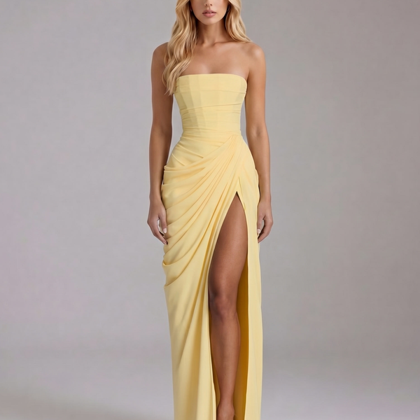 Cyrana Drapierte Bandeau-Maxikleid