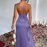 One-Shoulder Satin Silk Gown